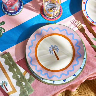 Electric Coast Palm Tree Dinner Plate - Set of 4