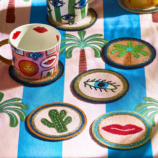 Electric Coast Icon Beaded Coaster - Set of 4