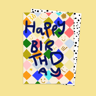 Happy Birthday Harlequin Card