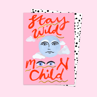 Wild Moon Child Pink Card