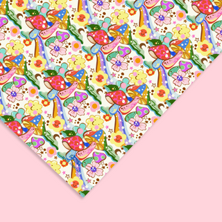 Mushroom & Flowers Gift Wrap