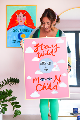 Stay Wild Moon Child Pink Print