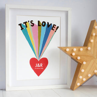 It's Love Personalised Rainbow Print