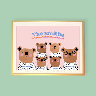 Bear Family Dalmatian Personalised Print