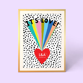 It's Love Personalised Rainbow Print