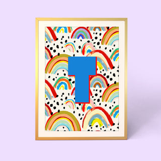 Rainbow Initial Print