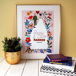 Personalised Happily Ever After Wedding Print